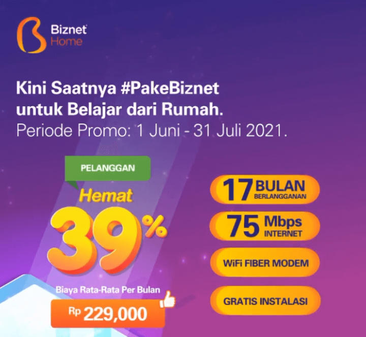 Perbandingan fitur dan harga paket Biznet Home dan Biznet Business?